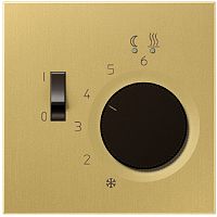 Терморегулятор механический с датчиком без рамки Jung LS990 metal 0С +45С латунь картинка